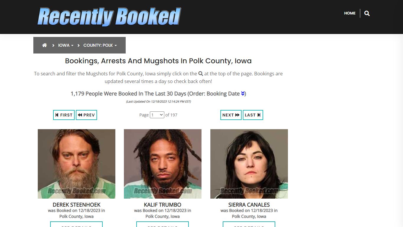 Recent bookings, Arrests, Mugshots in Polk County, Iowa - Recently Booked